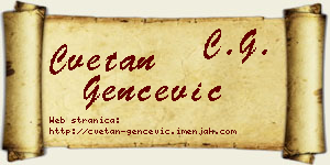 Cvetan Genčević vizit kartica
